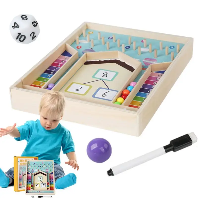 

Math Teaching Toys Educational Colorful Early Developmental Toy Funny Wood Interesting Board Games Maze Toys With Marble