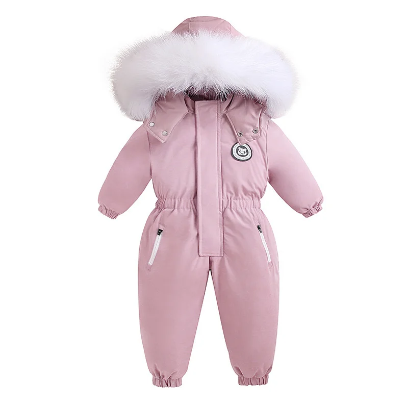 - 30 degree Winter Ski Suit Plus Velvet Baby Jumpsuit for Boy Girl Kids toddler baby rompers,cotton jumpsuit,baby jumpsuit,baby clothing