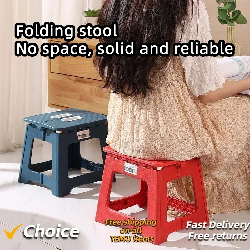 2024 New Adult Children Portable Folding Stool Thickened Plastic Saddle Chair For Outdoor Camping And Fishing 5
