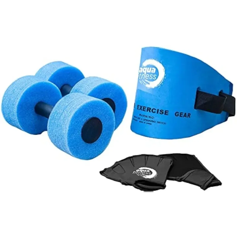 

New 6-Piece Water Fitness Set – Exercise Equipment for Water Aerobics and Other Pool Exercise – Includes Swim Belt
