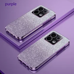Coque en silicone avec protection pour l'objectif de l'appareil photo et finition brillante en paillettes