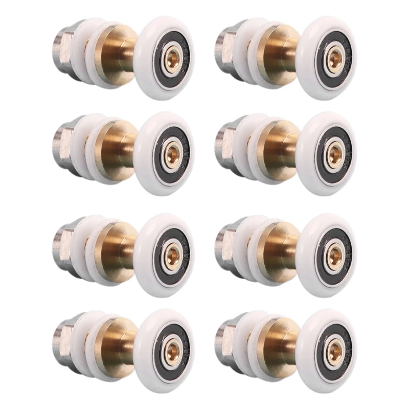 

8PCS Shower Door Rollers For The Bathroom Glass Sliding Door Pulleys Wheels Ultra-Quiet Shower Glass Door Rollers