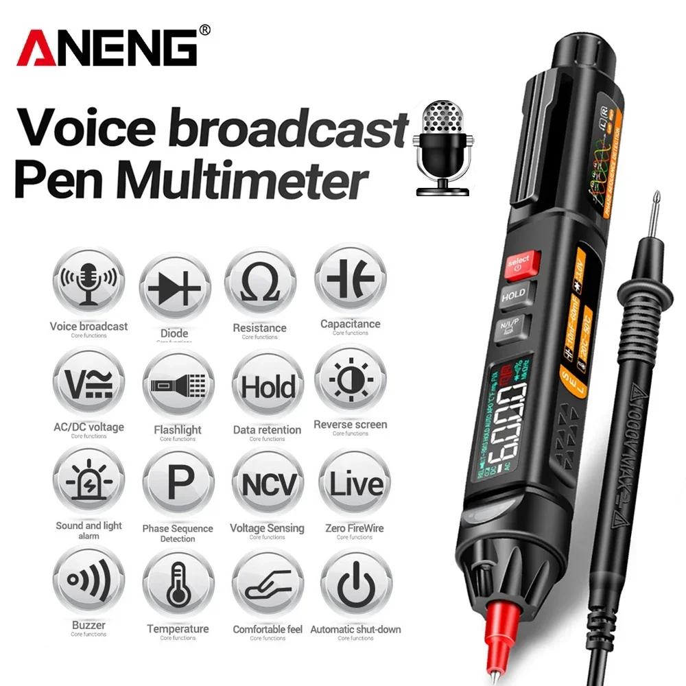 Digital multimeter for ANENG A3009 6000 Counts intelligent voice broadcast