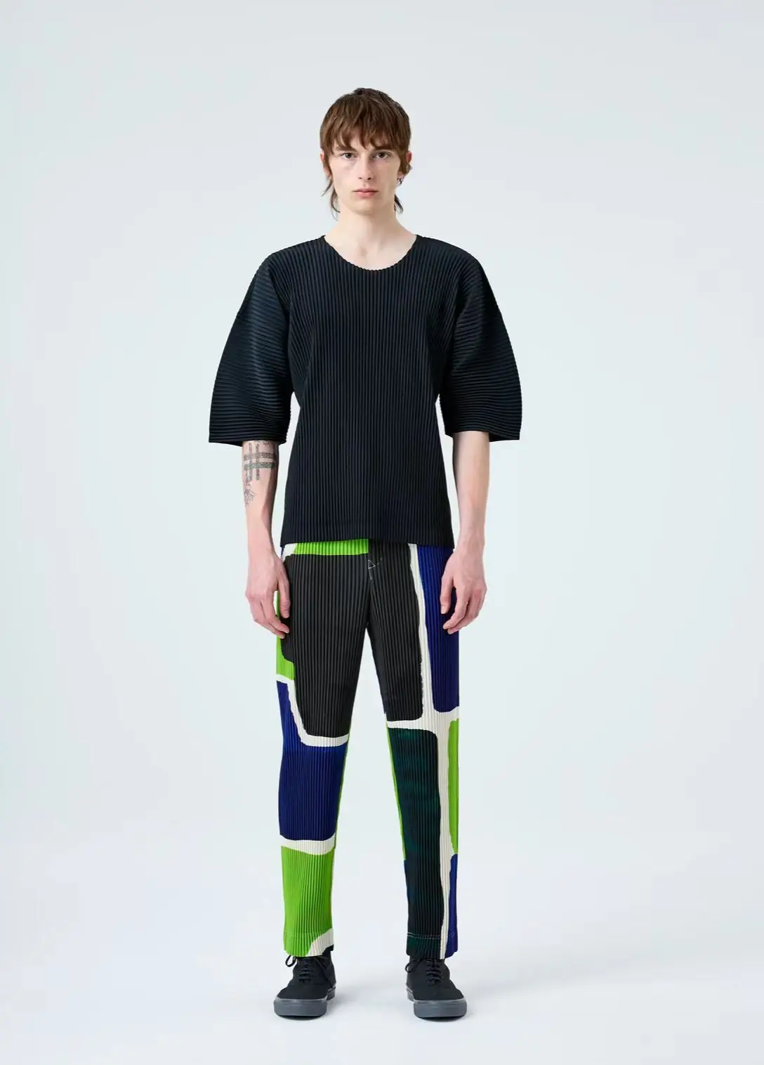 Pleats Original Print Pleated Pants 2024 Spring Summer New Personalized Printing Casual Pants Fashion Versatile Men's Clothing 3