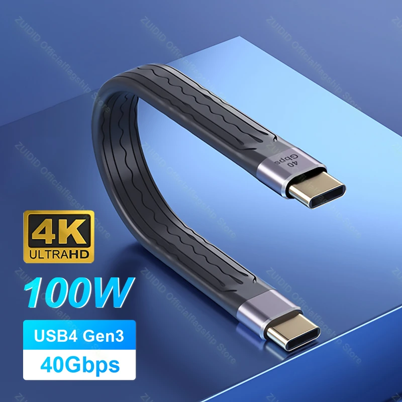 USB 4 Thunderbolt 3 Cable 100W 5A USB C to C Fast PD Cable E-Marker 40Gbps 4K/60Hz for Macbook Pro USB Type C Charger Data Cable best fast charging cable for android