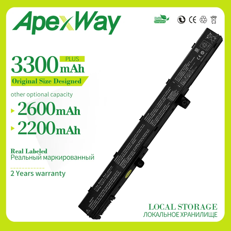 

Apexway A41N1308 A31N1319 Laptop Battery for ASUS A41 X451 X451C X451CA X551 X551C X551CA X551M X551MA A31LJ91 D550 D550M