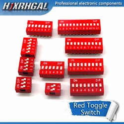 100PCS Slide Type Toggle Switch with Red Snap Design (10 way)