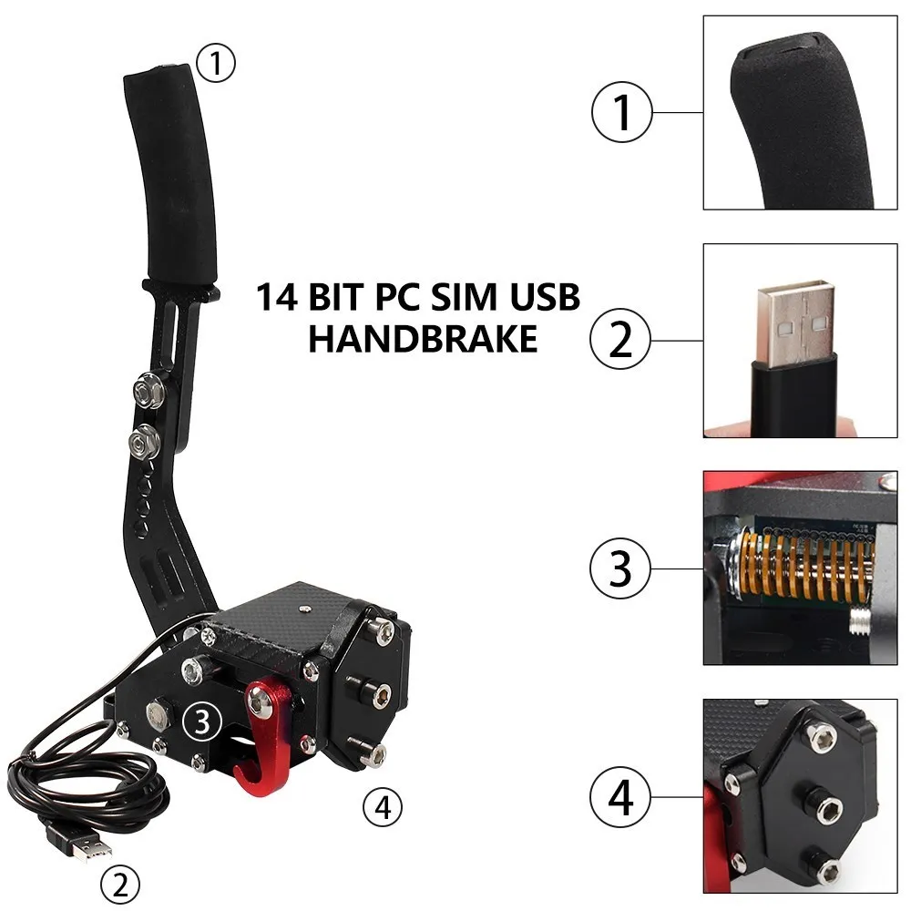 Brake System Handbrake For Logitech G29/G27/G25 PC 14bit Hall Sensor USB SIM Racing racing handbrake