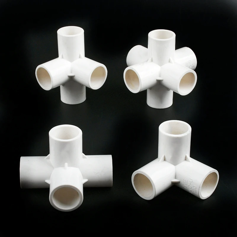 

16/20/25/32/40/50mm White PVC 3-dimensional Connectors 4-way/5-way Garden Irrigation Water Pipe Joints Aquarium 6-way Adapter