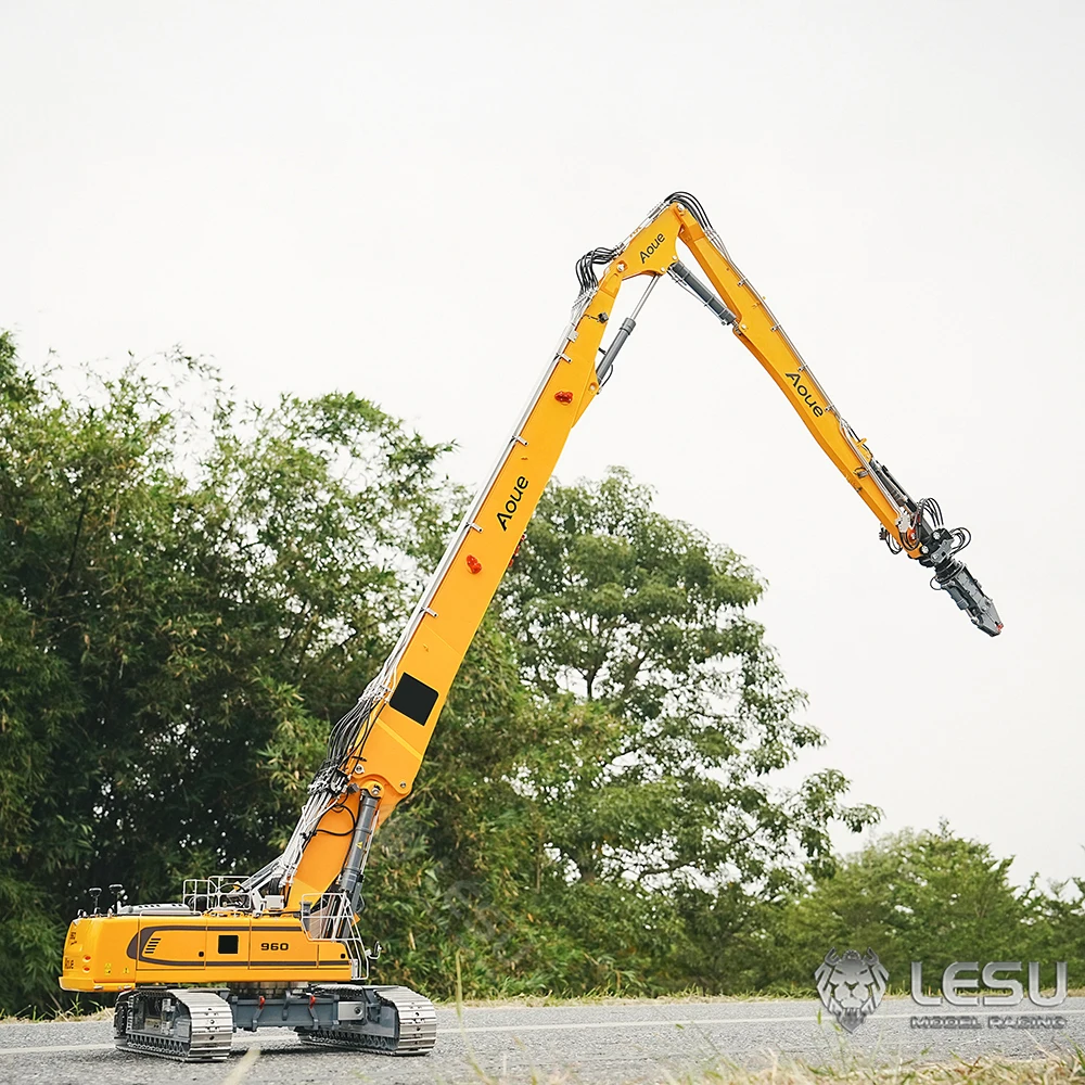 Heavy Machine 1/14 LESU R960 Digger Car RC Full Hydraulic Demolition Excavator Painted Finished Digger Truck Vehicle Model Toys 4