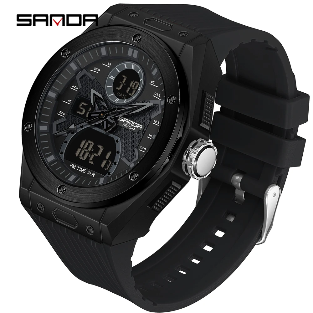 

Men's Sport Military Watches 5ATM Waterproof Quartz Wristwatch Male Digital Stopwatch Auto Date Watch For Men Relogio Masculino