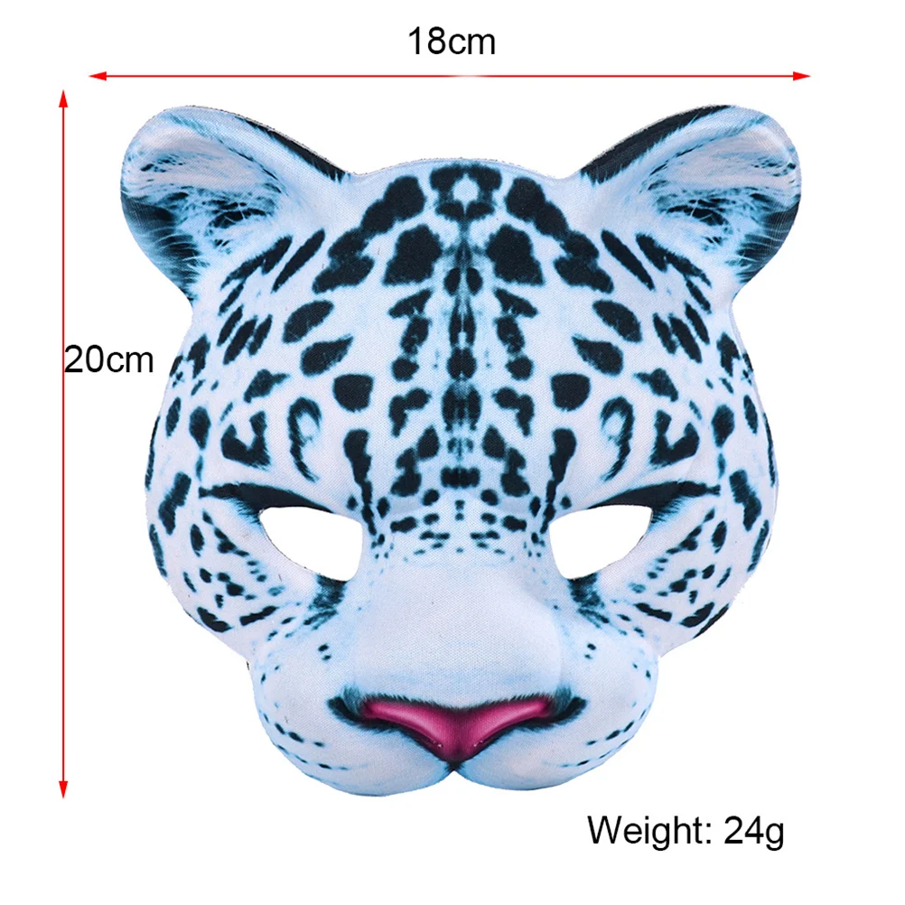 Masquerade Mask Funny Animal Make up Prom Halloween Party Carnival EVA Snow Leopard Half Face