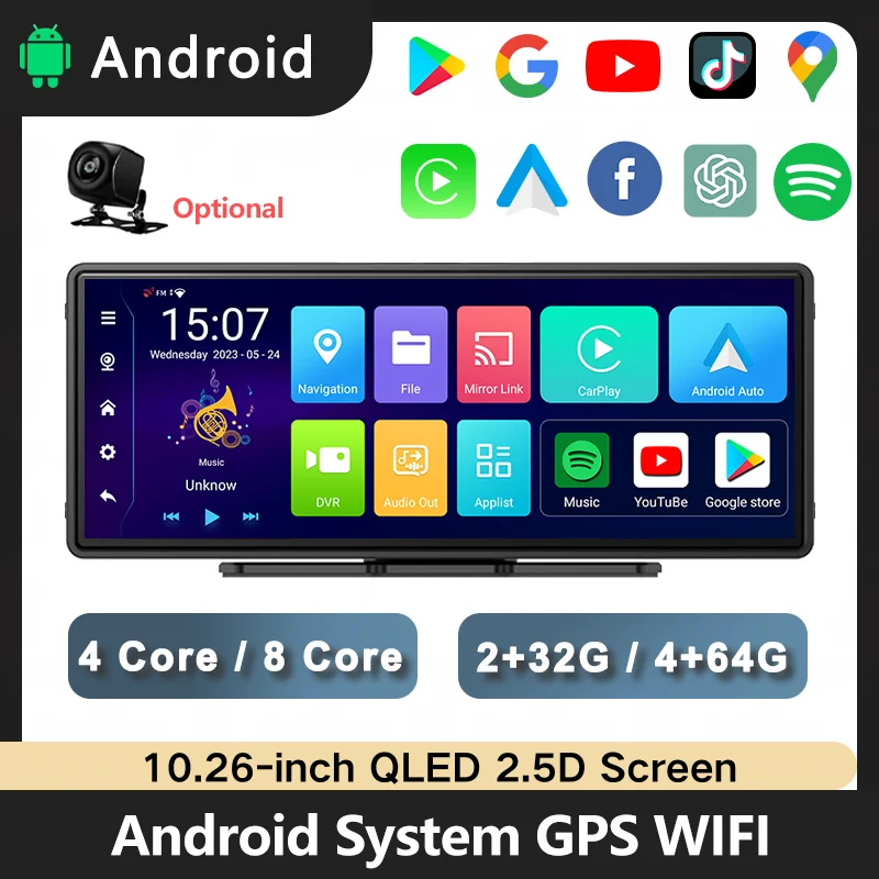 10.26 インチ Android システム 8 コア 4 + 64 グラムプレーヤー