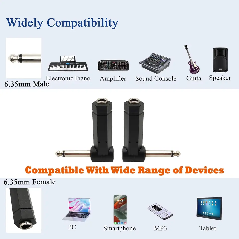 Cavo 30 Cm Cavo Audio Mono Da 6,35 Mm | Adattatore Maschio/Femmina - Foto 2