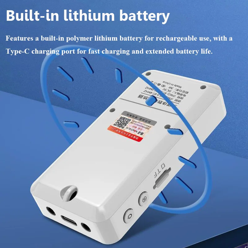 Mini Pocket FM Radio Portable Digital Radios Receiver Rechargeable Bluetooth Speaker External&Internal Recorder TF Card AUX Play