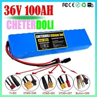 Pour Scooter électrique, vélos et Scooters, équipé d'un BMS, charge équilibrée, chargeur 42V, batterie au Lithium 10S3P 36V 100Ah 1