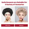 2Pcs Silk Bonnet for Sleeping Satin Hair Bonnets Soft Elastic Band Silk Sleep Cap Silk Hair Wrap for Curly Hair Satin Cap 4