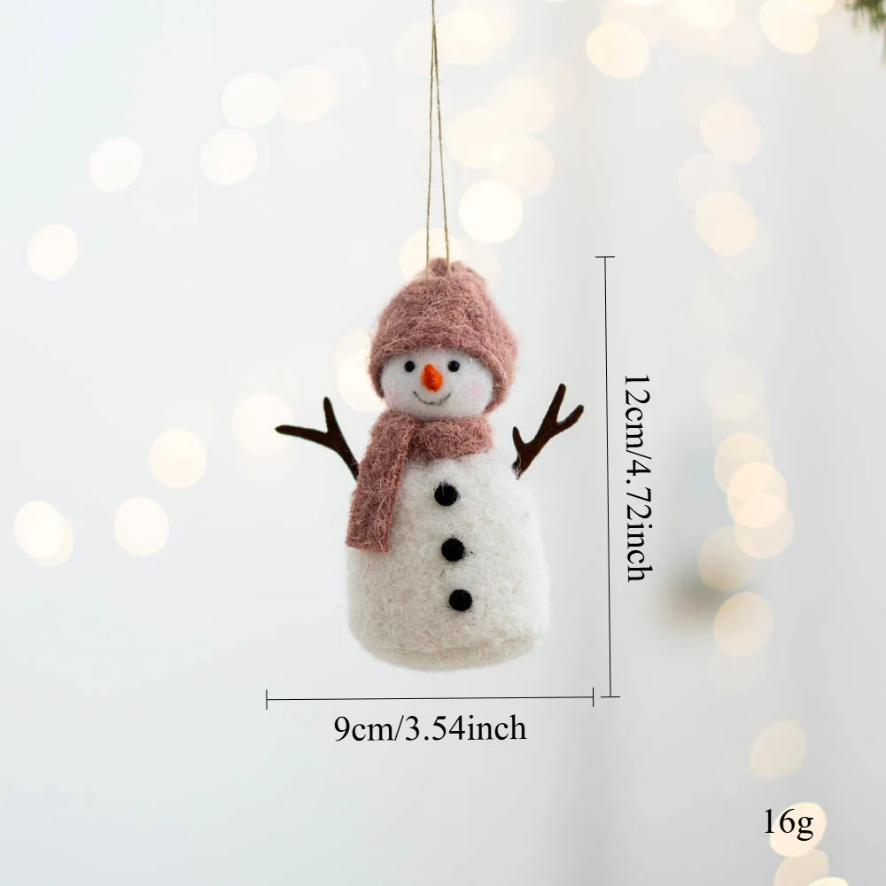 Handmade Felt Snowman Ornament, DIY Christmas Tree Decoration with Scarf, Cozy Xmas Keepsake for Home Holiday Decor