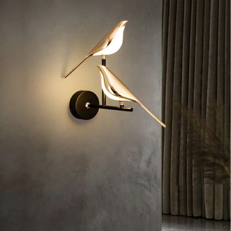 

Magpie Creative Bird Wall Lamp Balcony Living Room Floor Lamp Nordic Simple Art Design Bedroom Crossover Lighting