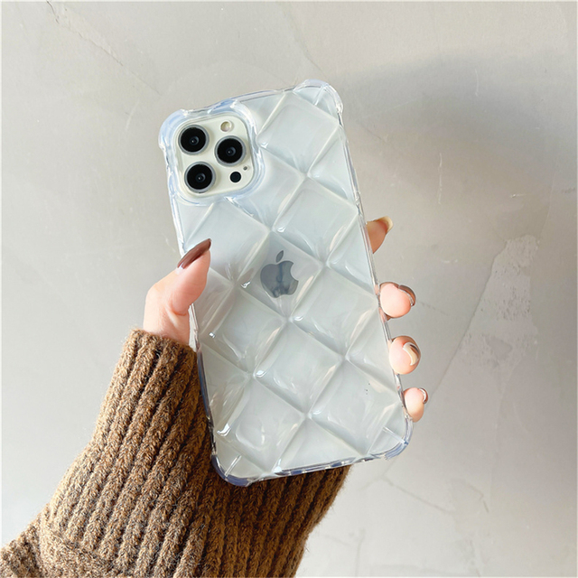 Candy Color Luxury Diamond Lattice Phone Case For iPhone 11 12 13 Pro Max X XR XS 7 8 Plus SE Soft Silicone Shockproof Cover