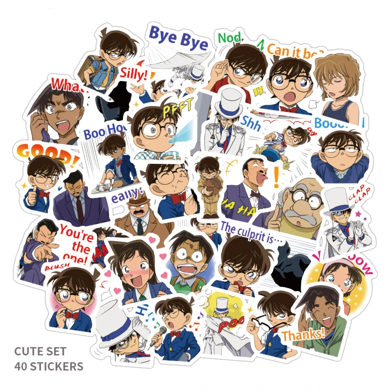 td zw 40pcs lot anime sticker detective conan cute sticker scrapbooking stickers decorative sticker diy craft photo albums sticker aliexpress