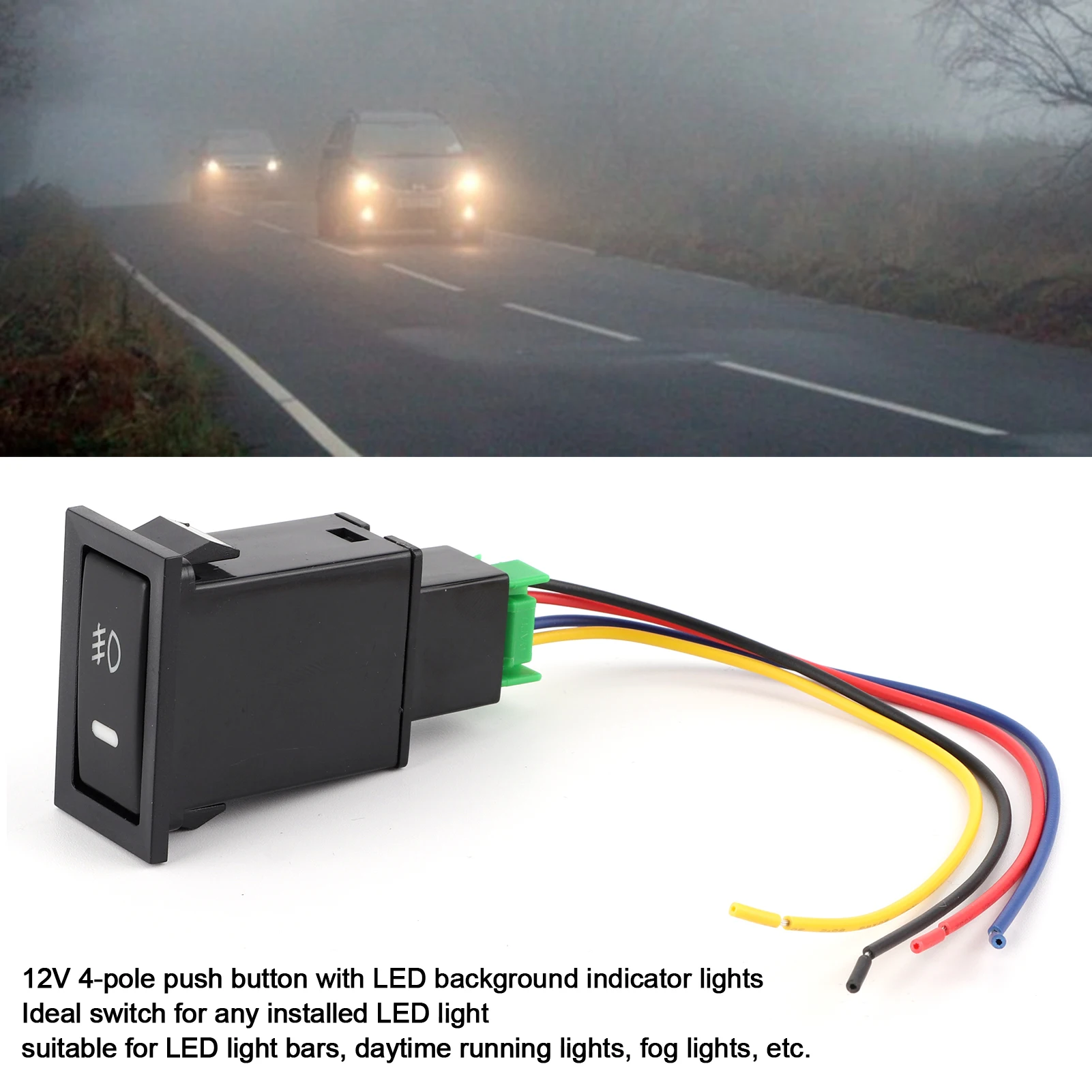 Фото Переключатель DRL для противотуманных фар, 4-полюсный контроллер для Land Cruiser 100, 75, 76, 78, 79 серий, переключатель для противотуманных фар №4