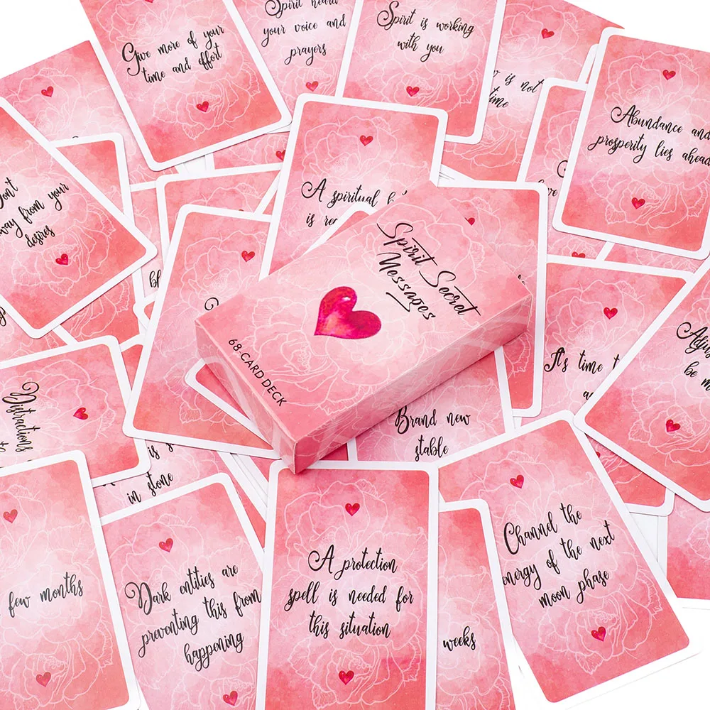 Spirit Secret Messages 68Pcs English Version Oracle Divination Fate Game Deck Tarot Table Board Games Playing Card 10.4x6.1cm 6