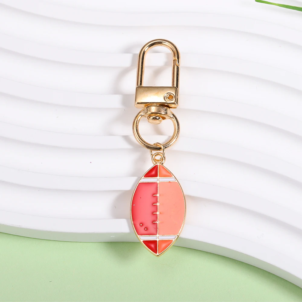 2Pcs Enamel Creative Ball Rugby Charm Soccer Keychain Volleyball Baseball Phone Chain Sports Keyring Car Pendant Hangings