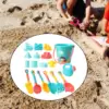 18x Beach Toys Set Fun Bath Tub Sand Game Includes Vehicles, Castles,Shovel, 4
