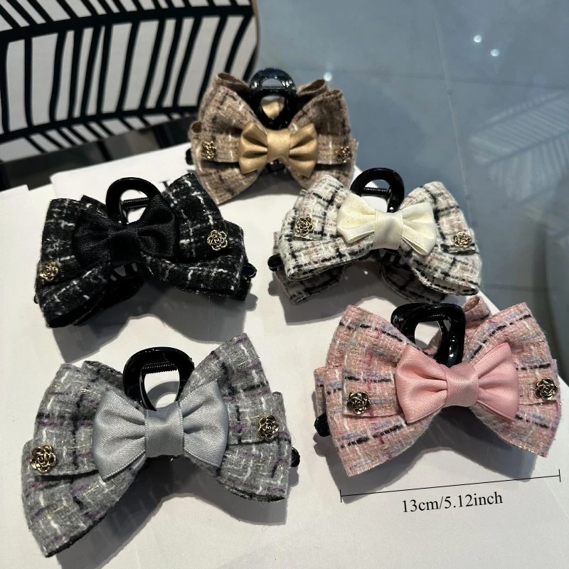 1PcCoarse Tweed Bogen Clip Zarte Metall Dekoration Haar Clip Stabile Haar Kopfschmuck Pendeln Datum Elegante Styling Haar Zubehör
