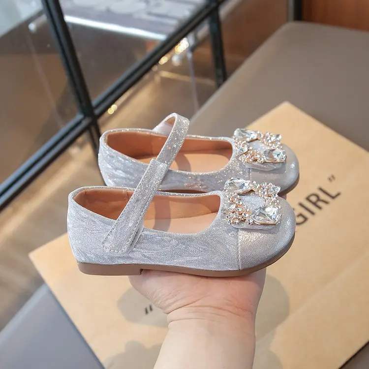 Mädchen Lederschuhe im Schicken Koreanischen Stil mit Strass-Schnalle für Kleine und Große Kinder Prinzessinnen Mary Jane Kindermode Kleid Flache Schuhe Süß – Detail 11