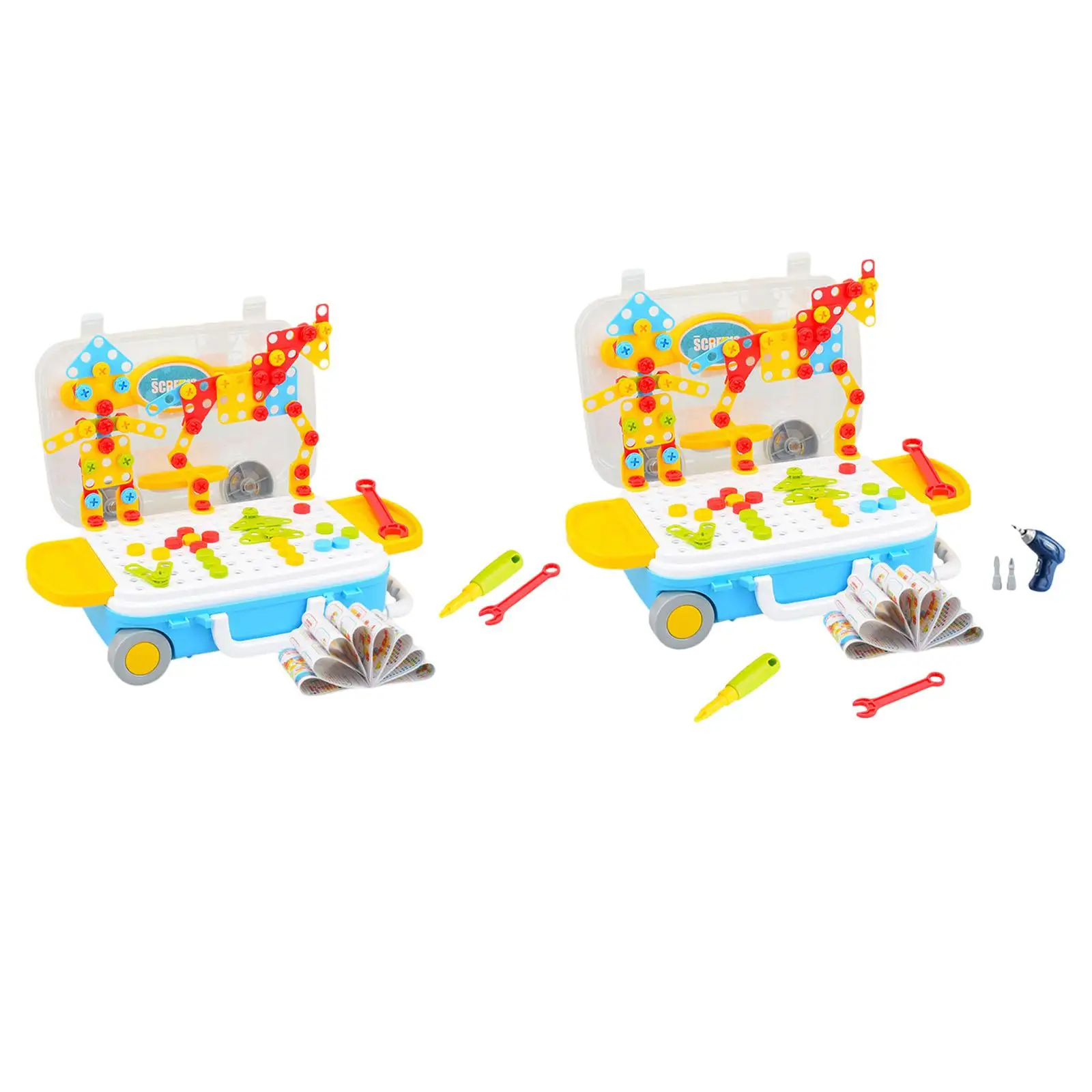 Mosaic Drill Set Nut Puzzles Block Kids Nut and Bolts Toy for Preschool Fine
