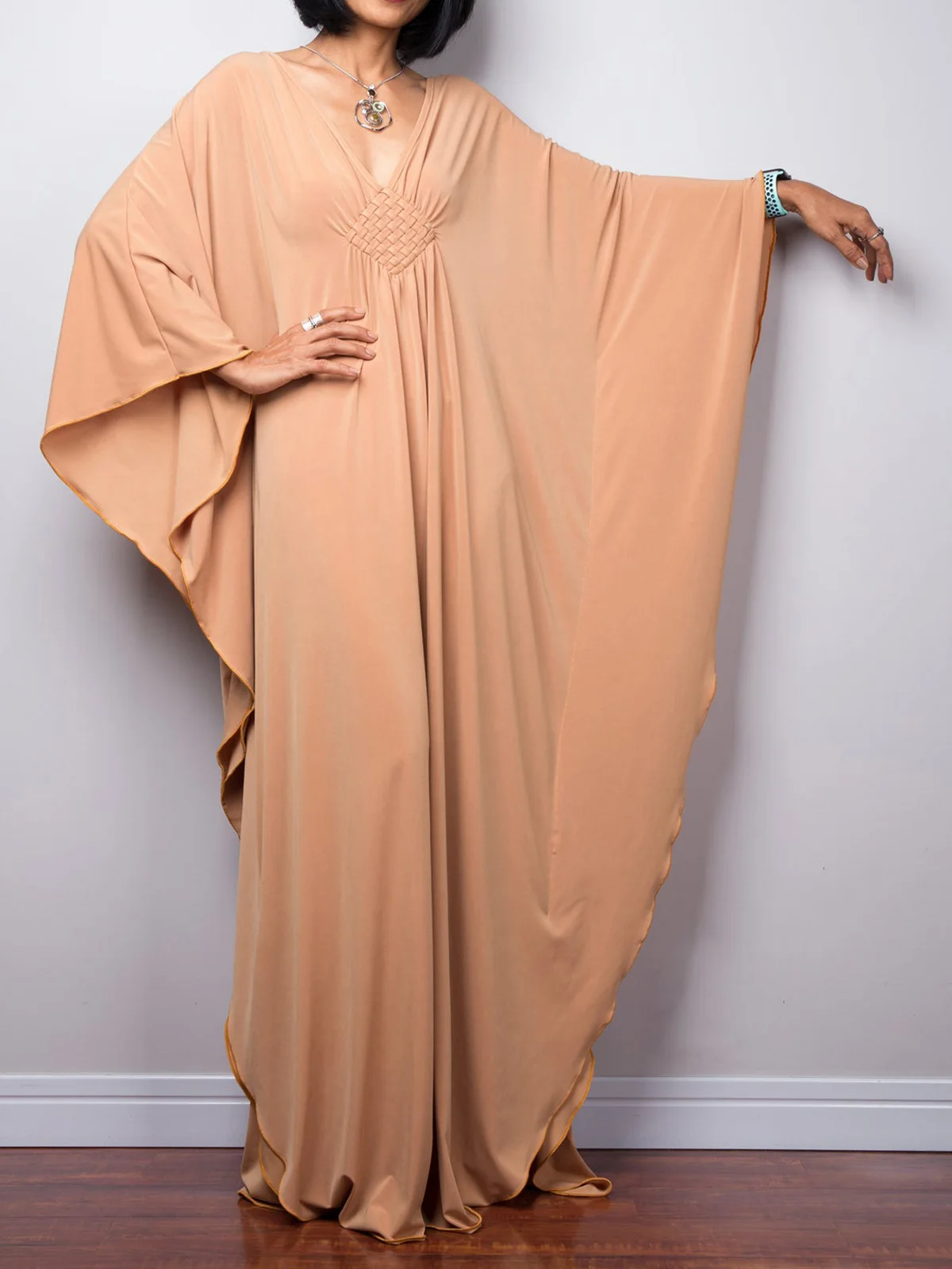 Greek Goddess Long Dress Batwing Sleeve Tunic Beach Cover Up Cover-ups Beach Dress Beach Wear Beachwear Kaftan Maxi Dress V4427 5