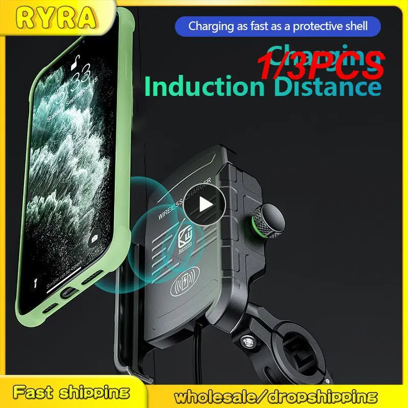 

1/3PCS Waterproof 12V Motorcycle Phone Qi Fast Charging Wireless Charger Bracket Holder Mount Stand For Xs MAX XR X 8