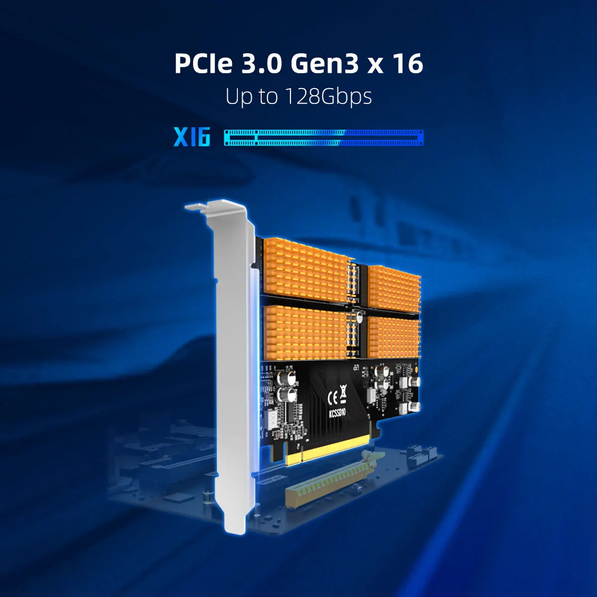 MAIWO NVMe 확장 카드 PCIe 3.0 to M.2 NVMe SSD 컨버터 4베이 레이드 어레이 카드 PC 마더보드 PCI-e X16 2242 2260 2280mm용