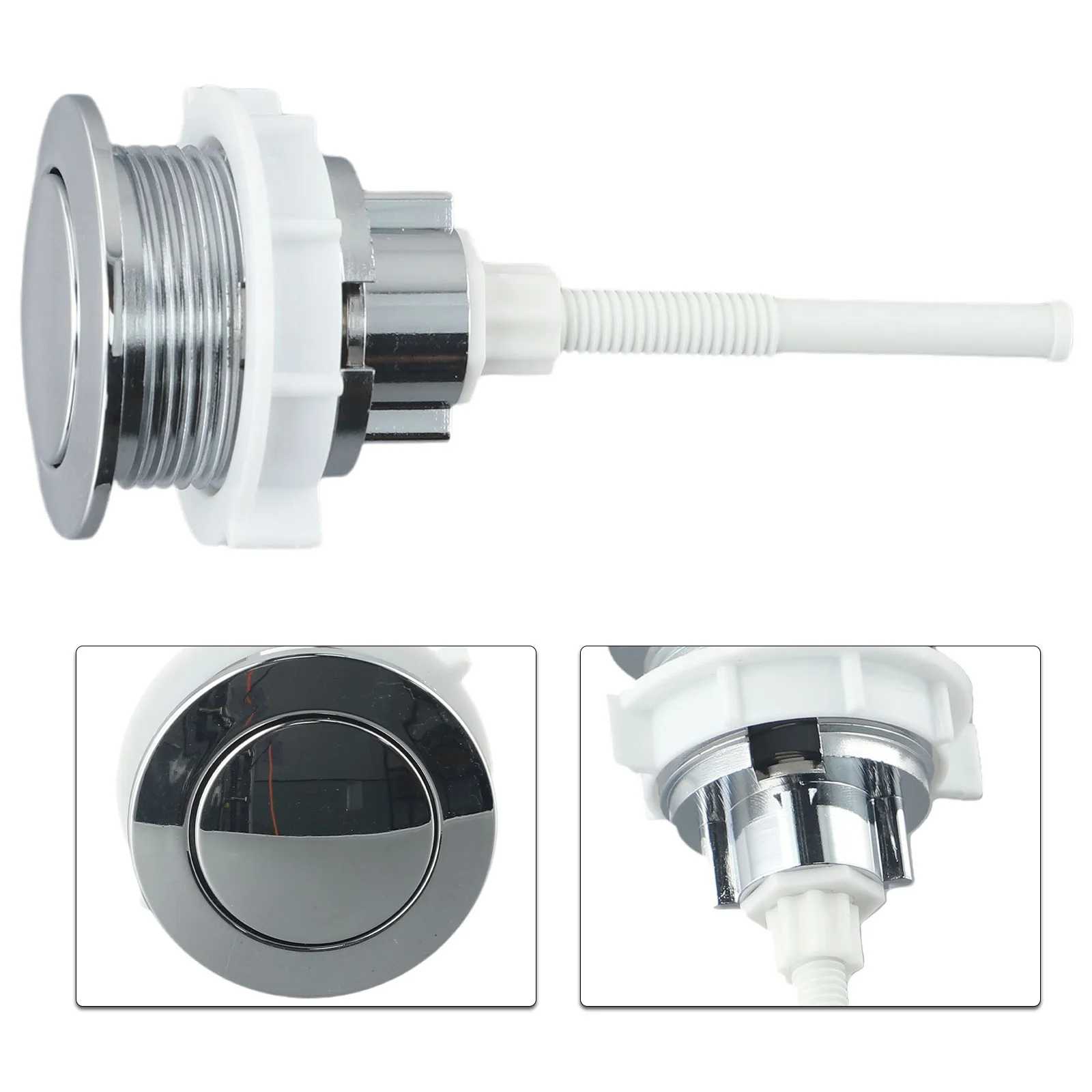 

Push Button Toilet Tank Button Bathrooms 14.5*4.6*4.6 Cm ABS Plastic Corrosion-resistant Rust-proof Single Button
