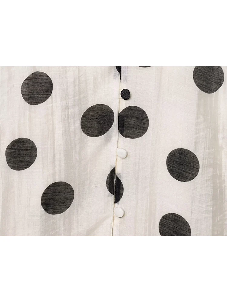 TFMLN Women's Polka Dot Shorts Suit Summer Casual Halterneck Sleeveless Button Top Back Zipper Wide Leg  Shorts Fashion Outfits