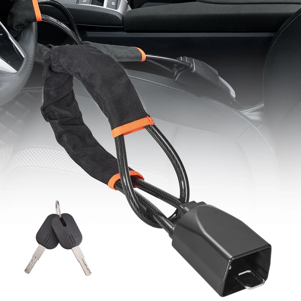 

Car Steering Wheel Lock,High Visibility Car Lock Anti-Theft Device with 2 Keys Car Steering Wheel Belt Lock Fit for Most Cars