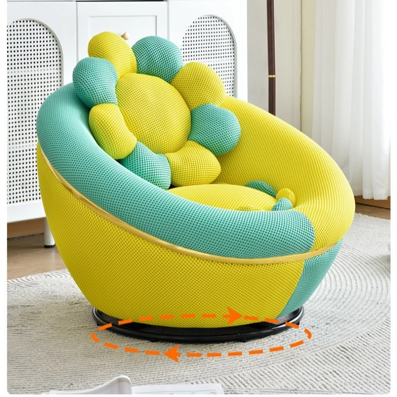 Modern Swivel Egg Chair Lazy Sofa Single Lounge Chair for Living Room Balcony Comfortable Leisure Egg Shell Design Furniture