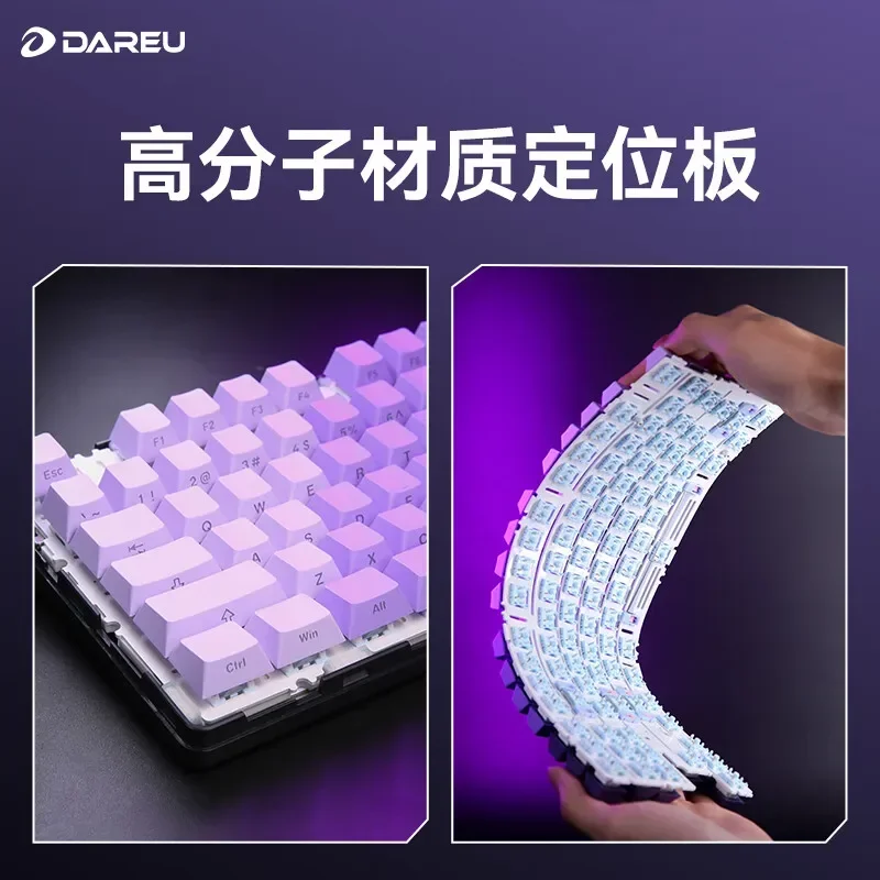 Dareu Ek87 Pro 기계식 키보드, 무선 블루투스 키보드, 3 가지 모드, 알루미늄 개스킷 그라데이션 핫 스왑 RGB 라이트 게이머 키보드