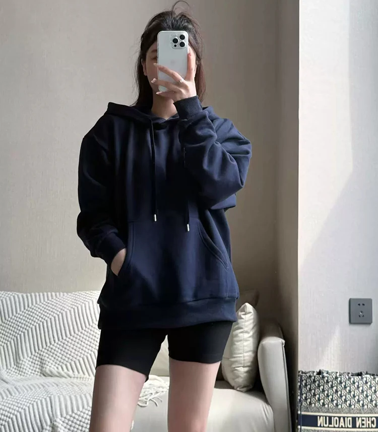 Frühlings-Neuheit: Kapuzenpullover für Damen und Herren, Sportlich-Lässiger Schnitt mit Taschen, Einfarbiger Sweatshirt – Detail 5