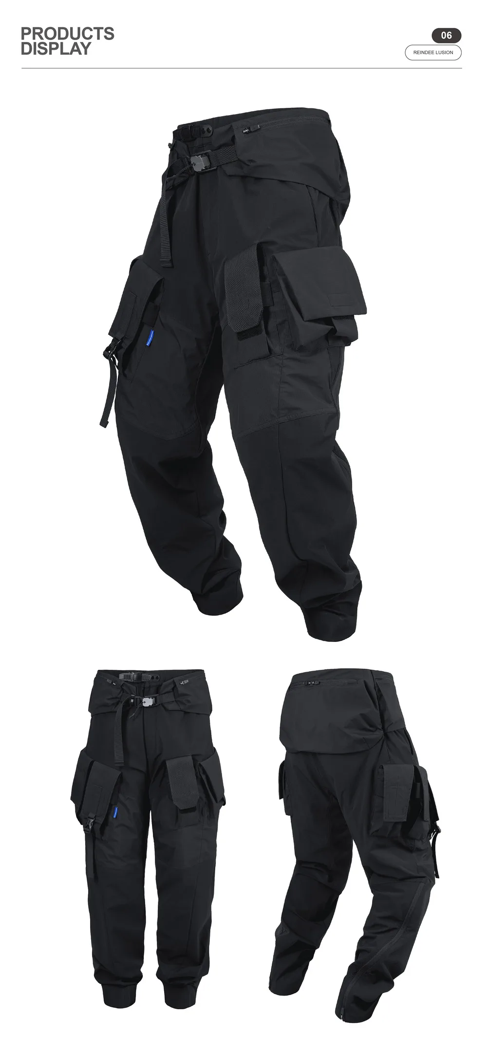 Reindee Lusion 23aw P03 multi-combination pioneer design pants integrated waist bag techwear gorpcore