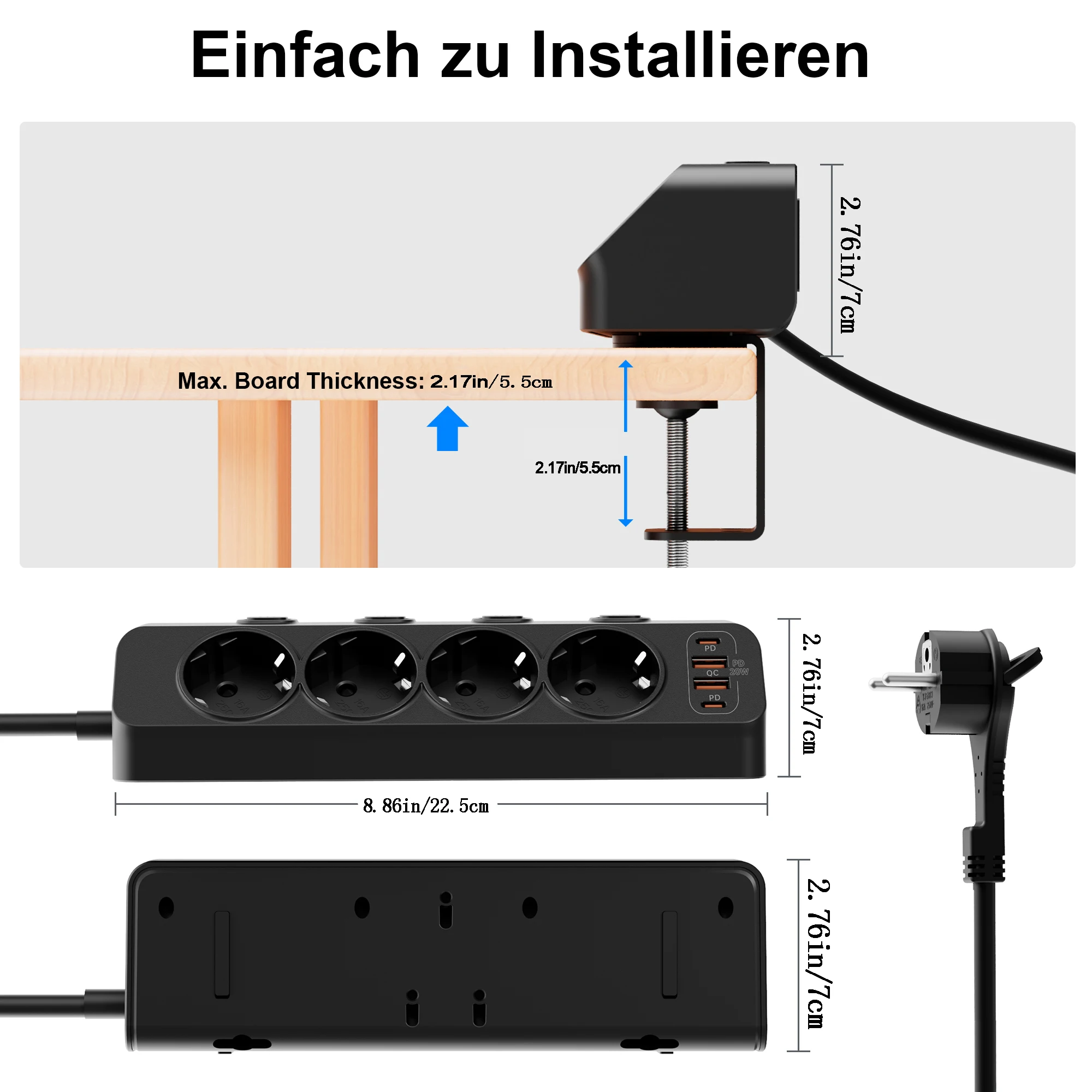 EU AC Plug Power Strip Independent Switches Sc4914cfab75741459f896aebcdf80d5eh