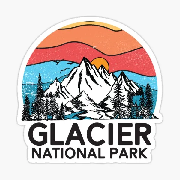 

5 шт. винтажных стикеров в стиле ретро с изображением национального парка ледника, 80S