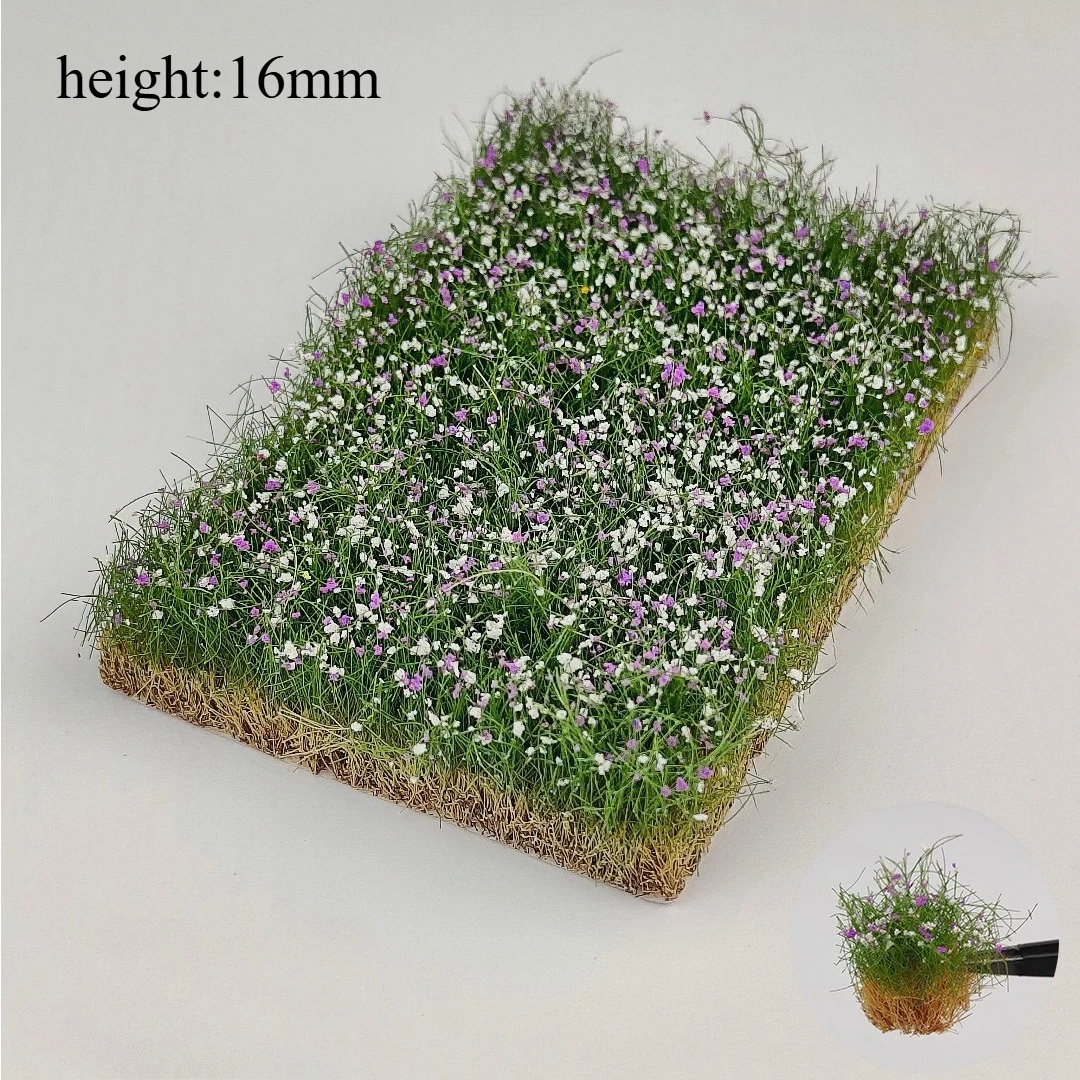 Miniature Colorful Flower Cluster Static Grass Tufts for Diorama and Model Layouts