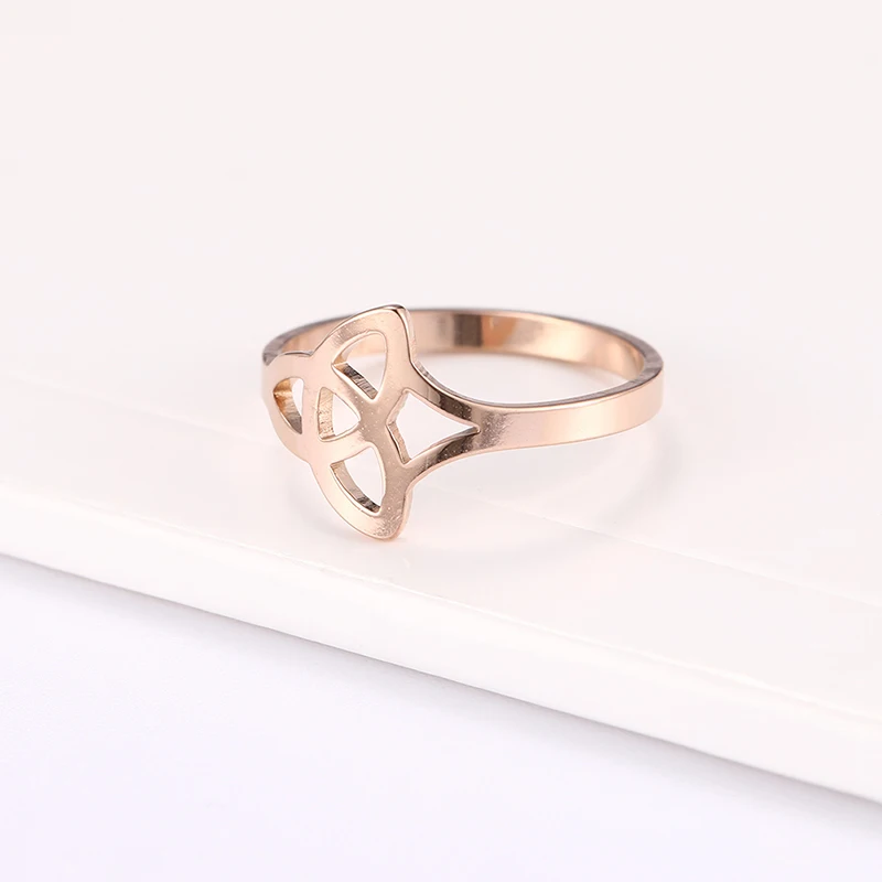 Kkjoy Edelstahlring für Frauen, keltische hohle Fingerringe, Krone, Lotus, Hexerei, Amulett, Pentagramm, Schmuckgeschenk – Detail 10