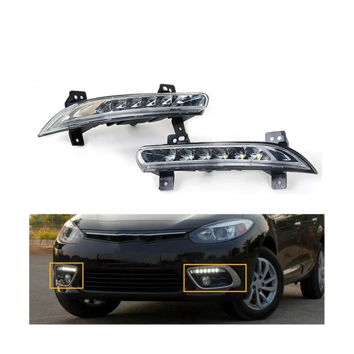 266057986 Front Left LED DRL Fog Light for Renault Fluence 2014+ Auto