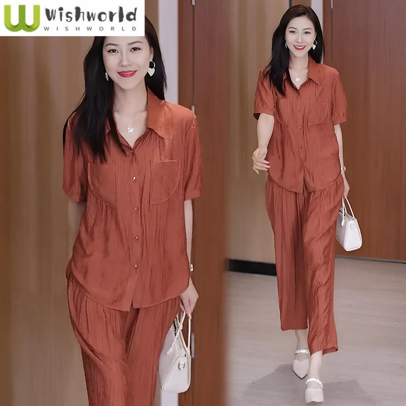 Shirt and ankle-length pants set for women | Iris