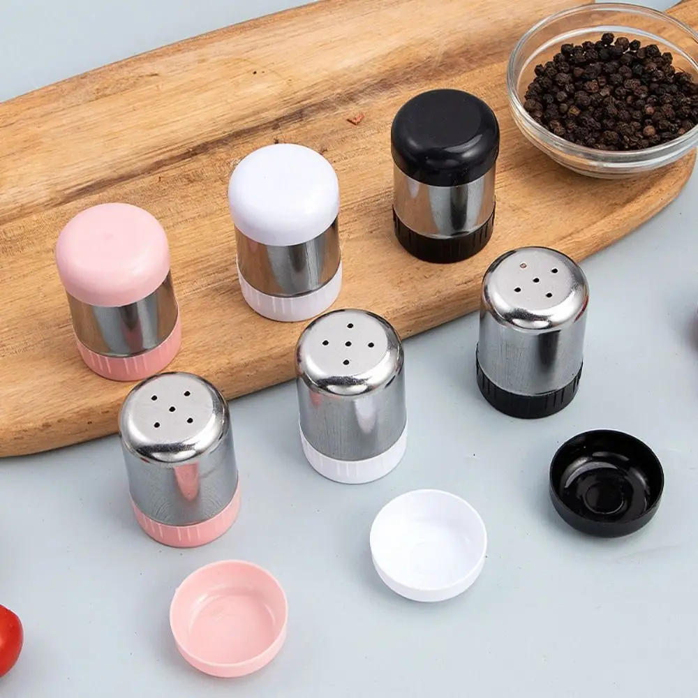 1/5 Holes Stainless Steel Spice Jar Detachable Rust-proof Seasoning Bottle with Dustproof Lid Pepper Dispenser Sugar