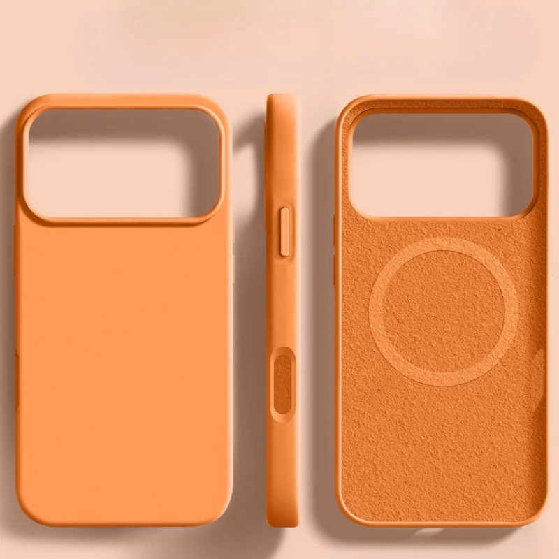 Magnetic Liquid Silicone Wireless Charging Matte Solid Phone Case
